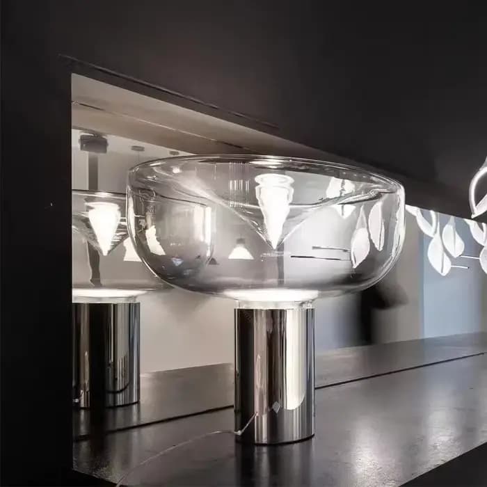 Lampe de Chevet Moderne Simple, Luminaire de Bureau Créatif Nordique, Design Radar de Luxe, Décoration LED en Verre pour Salon, Chambre, Bureau