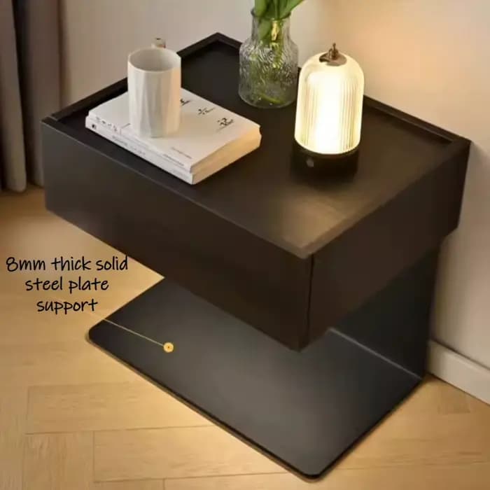 Table de chevet suspendue en bois massif, armoire minimaliste avec tiroirs, meubles de chambre à coucher modernes et luxueux pour hôtel et maison