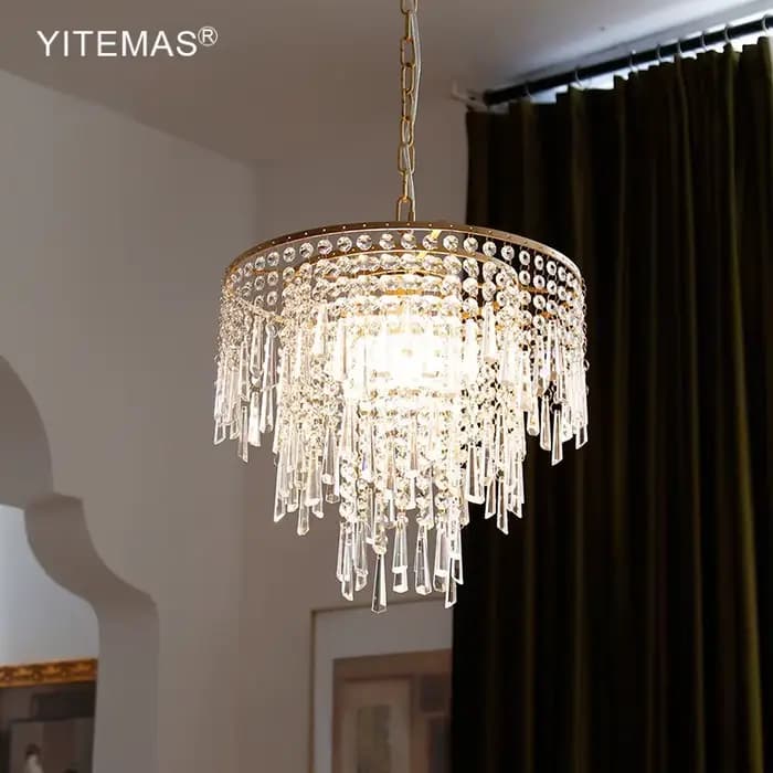 Salle à manger lustre en cristal éclairage dans la cuisine chambre entrée lustre suspendu or dans l'escalier gland lumières élégantes