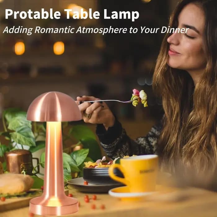 Lampe de table sans câble, LED portable USB, forme rétro, lampe de table moderne à intensité variable pour chambre à coucher, bar, café, restaurant