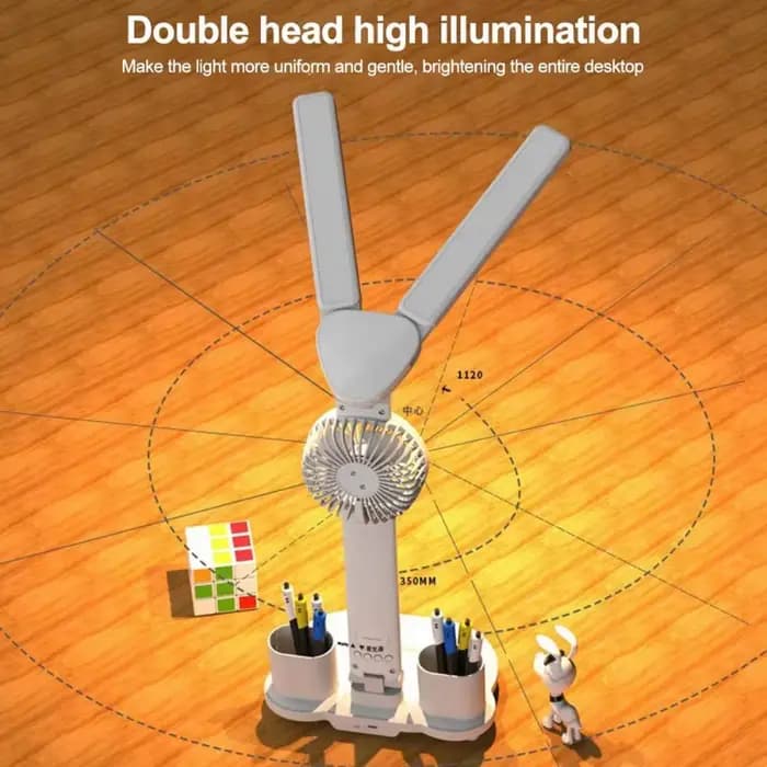 Lampe de Table Rechargeable pour étude, lampe de bureau lampe de lecture lampe de Table Led avec ventilateur, lampe de lecture d'affichage d'horloge Led