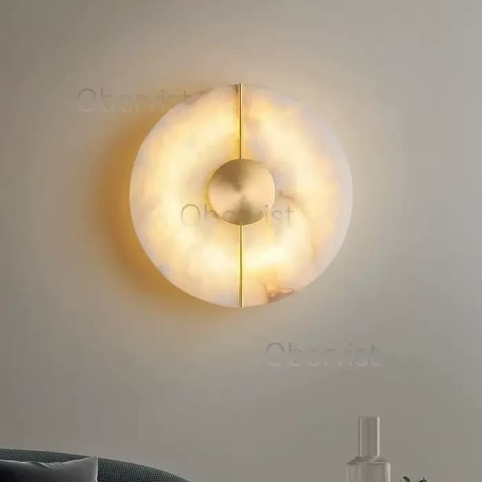 Applique murale moderne de luxe créative en marbre - Applique murale en marbre d'albâtre pour chambre à coucher, chevet, salon, couloir, décoration intérieure