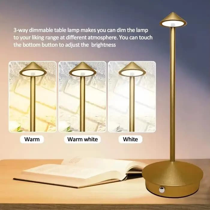 Lampe de table rechargeable créative à LED tactile pour salle à manger, hôtel, café, lampe de chevet décorative, lampe de bureau