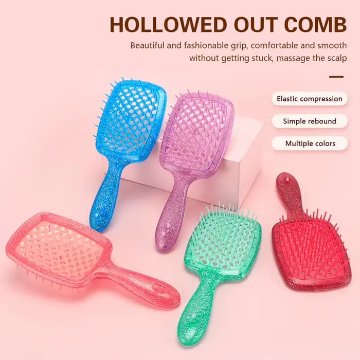 Peigne à coussin d'air évidé, structure géométrique en accent d'abeille, poignées antistatiques, brosses à cheveux led plus riches, outils de barbier, fournitures pour la maison