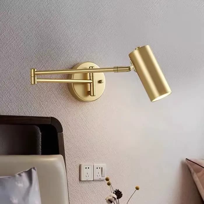 Lampes murales LED à bras long pivotant réglable moderne lecture interne applique murale rétractable pliante interrupteur de chevet domestique lumière de décoration