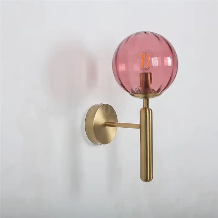 Moderne bleu boules de verre applique salon chambre chevet applique murale créative TV fond mur couloir appliques