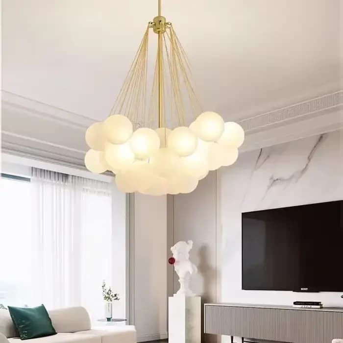 Lustre Nuage à Bulles Nordique Art Déco Élégant pour Salon Salle à Manger Cuisine Occasions Spéciales