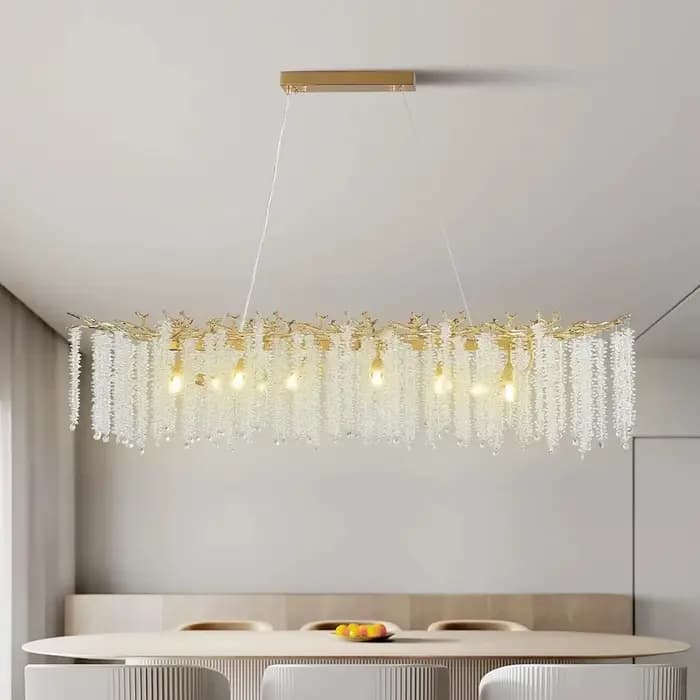 Lustre de plafond en cristal doré pour cuisine salon chambre hôtel luxe moderne avec ampoules incluses