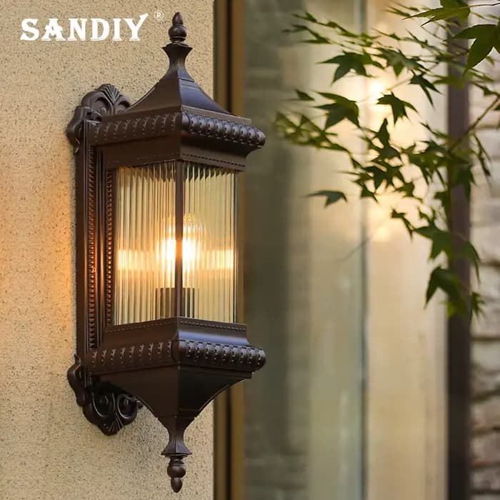 Applique murale extérieure Vintage rétro porche lampe Europe Villa applique étanche extérieur jardin cour Luminaire café E26/E27