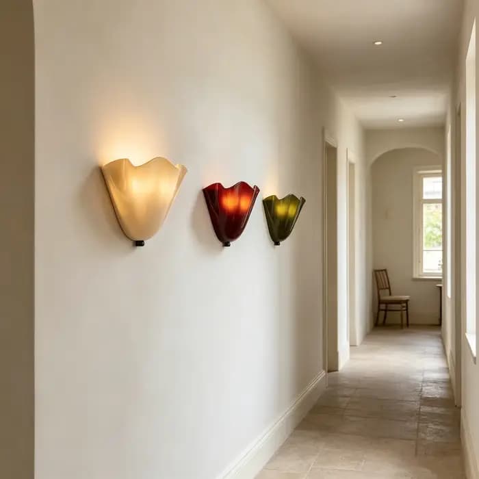 Appliques Murales en Verre Coloré Style Rétro Français, Luminaire de Style Wabi-Sabi pour Salon, Couloir, Allée, Chambre à Coucher, Chevet
