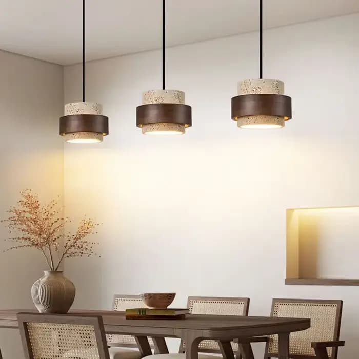 Designer moderne Wabi-Sabai chambre chevet éclairage barre pendentif LED lumière jaune grotte pierre lustre chevet suspendu fil lampe
