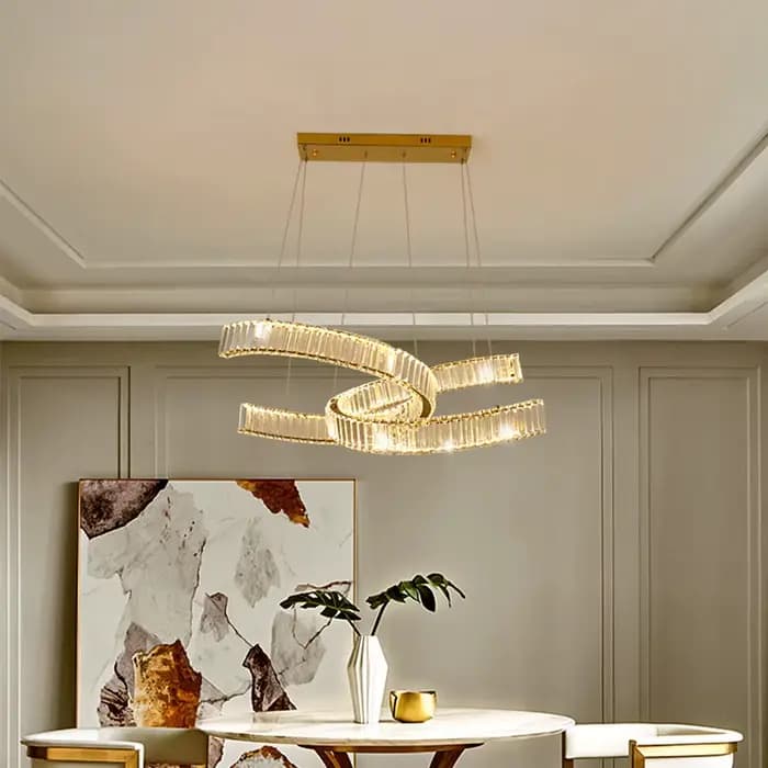 Lustre en cristal de luxe Lustre Design moderne Led plafonnier salon chambre décorations suspension luminaire