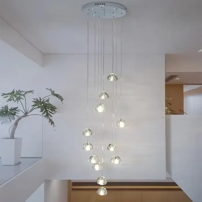 Lustre en cristal de luxe moderne salon escalier plafond Lustre Table à manger Loft suspension décoration de la maison