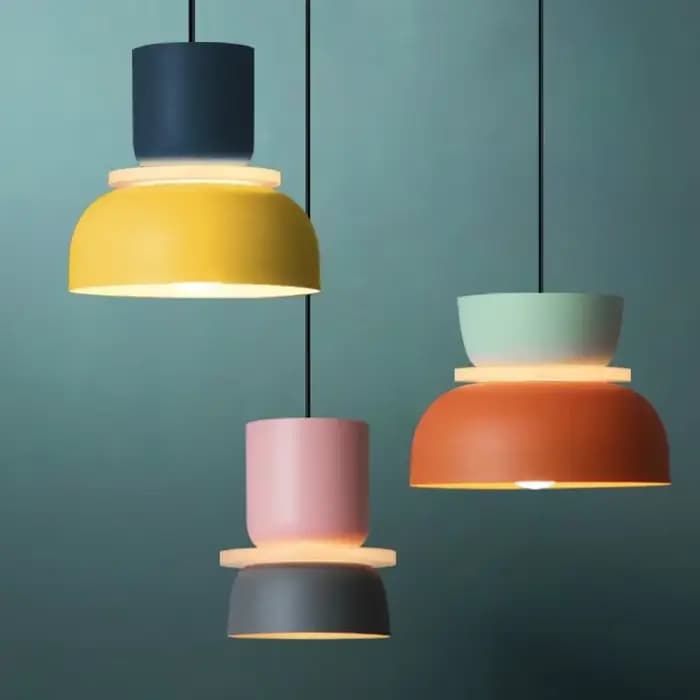 Lampe suspendue de luxe nordique, moderne et simple, style Macaron, pour salon, bureau, salle à manger, chevet, éclairage de décoration de chambre