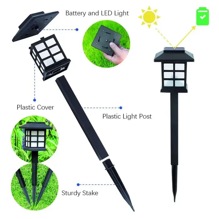Paquet de 8 lumières solaires de jardin de voie paysage extérieur imperméable pour cour Patio passerelle allée décor solaire pelouse lampe éclairage