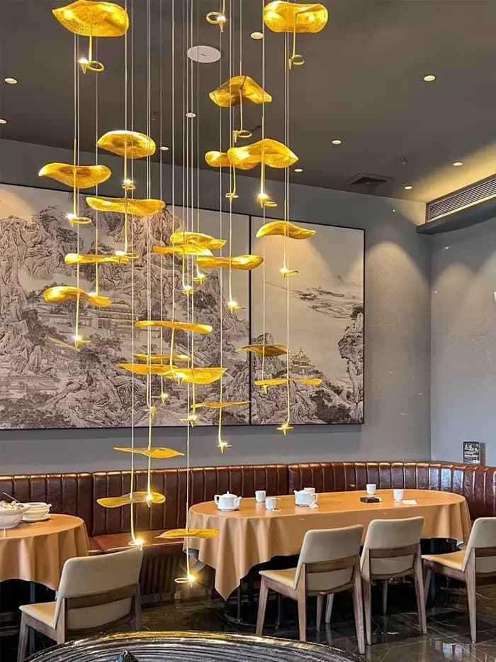 Plafonnier au Design Nordique Moderne en Cuivre, Luminaire Décoratif d'Nik, Idéal pour un Loft, un Salon ou des Escaliers