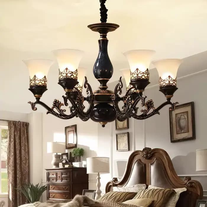 Lampe suspendue Led rétro française, luminaire décoratif d'intérieur, adapté aux salons, villas, chambres à coucher, salles à manger