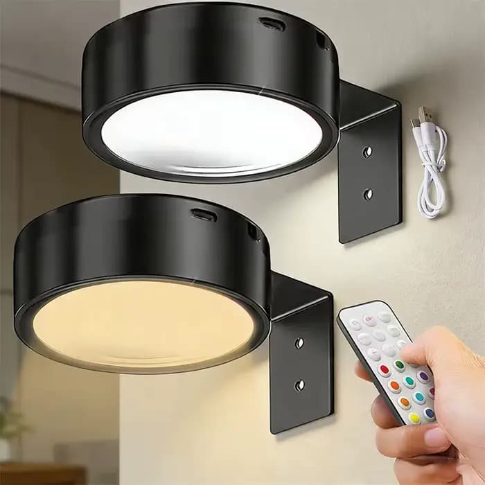 Éclairage pour tableaux, lot de 2 lampes à peinture rechargeables par USB, 3 couleurs réglables, lampe murale magnétique sans fil