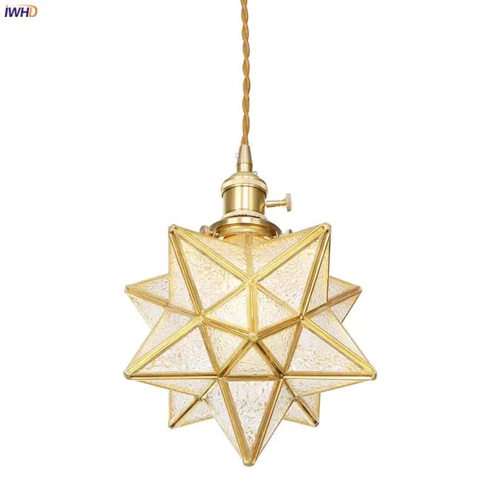 SuffHD-Lampe LED Suspendue en Cuivre en Forme d'Étoile, Design Créatif Moderne, Luminaire Décoratif d'Nik, Idéal pour un Salon, une Salle à Manger ou une Cuisine, 73 Lam138 Colgante