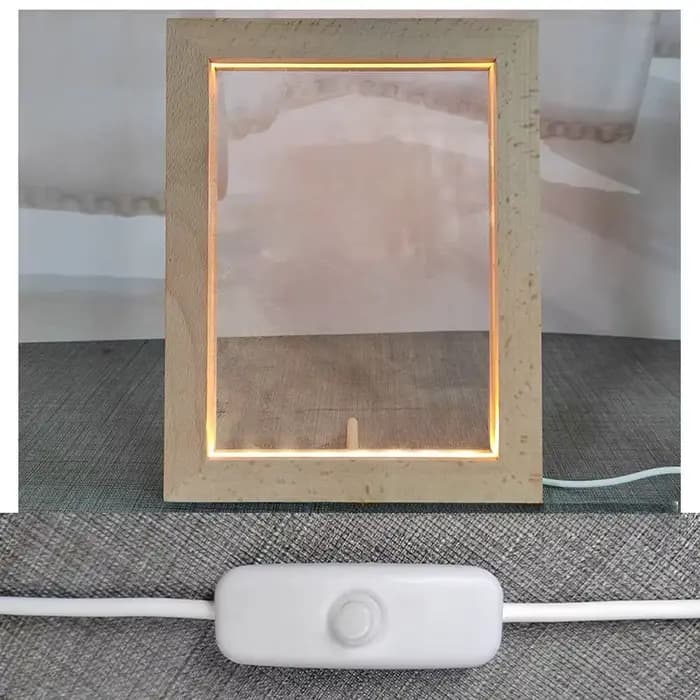 Cadre Photo en bois, lampe de luminosité, décor créatif, cadre Photo en bois avec veilleuse LED, cadeau pour amoureux de la famille