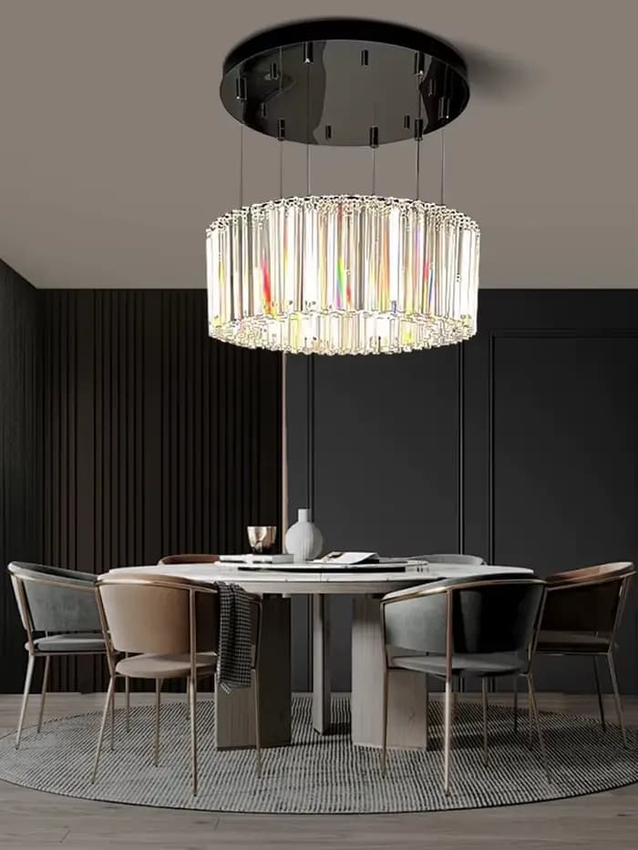 Lampe suspendue moderne de designer italien, luminaire décoratif rond de luxe pour salon, salle à manger, lampe en cristal