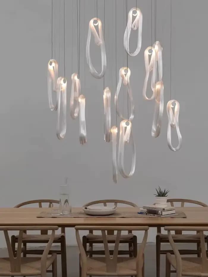 Lustre de salon moderne, suspension de salle à manger, luminaire Ludesviation, design de porte-clés d'art, escalier, loft, chevet