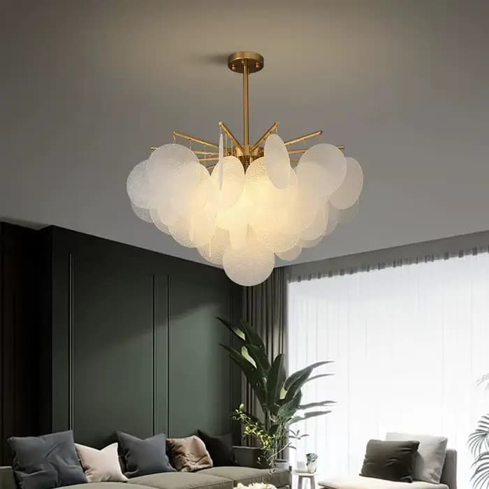Plafonnier LED suspendu en verre au design moderne, design luxueux, éclairage d'intérieur, luminaire décoratif de plafond, idéal pour un salon, une salle à manger, une chambre à coucher ou un hall, no