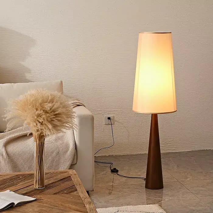 Lampadaire moderne du milieu du siècle Designer Wabi Sabi lampadaire rustique en bois naturel pour salon chambre lampadaire de chevet