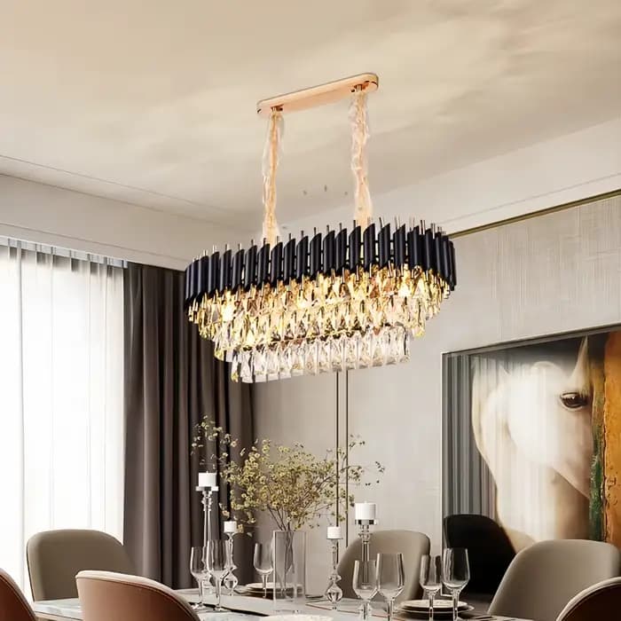 Lustre en cristal de luxe créatif en forme de cône, luminaires modernes pour salon, chambre à coucher, salle à manger, restaurant, lampe suspendue en cristal K9