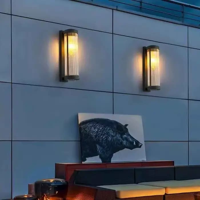 Lampe de cour de villa étanche, mur extérieur de terrasse rétro, applique murale extérieure devant la porte