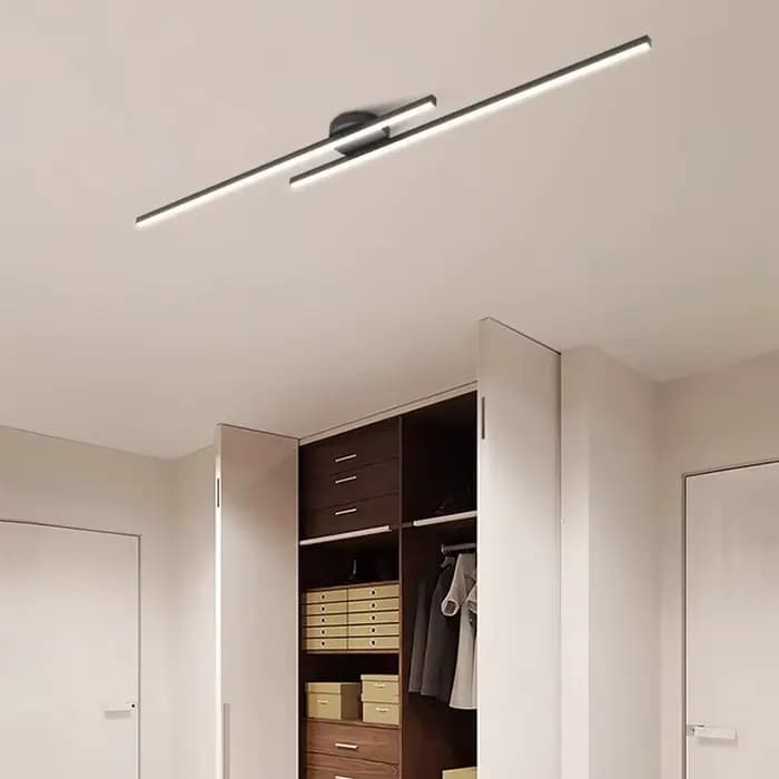 Long plafonnier LED en aluminium Design créatif moderne plafonnier luminaire intérieur couloir balcon allée bureau Lustre