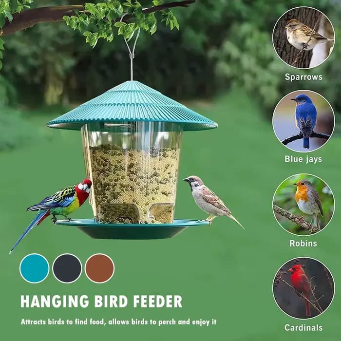 Gazebo de jardin suspendu, mangeoire pour oiseaux sauvages, conteneur extérieur avec corde suspendue, maison d'alimentation pour animaux de compagnie, Type mangeoire pour oiseaux, nouvelle livraison d