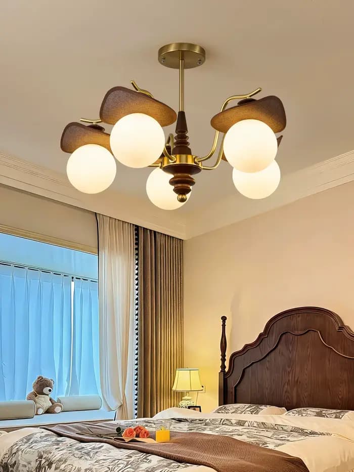 Lampe de salon, luminaire suspendu Magic Bean, style antique français, rétro, ambiance haut de gamme, verre, style Wabi Sabi, luminaire LED