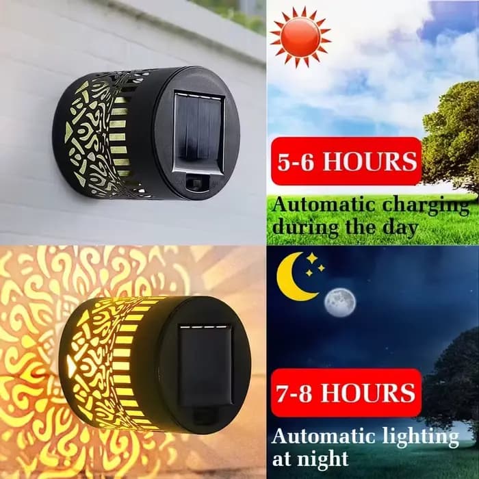 Lampe murale solaire Mandala, lampe LED imperméable pour clôture extérieure, jardin, pelouse, véranda, couloir, cour, décoration murale