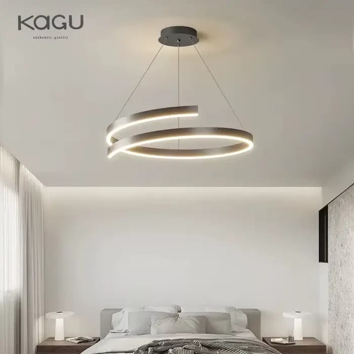 Lustre en spirale noir/blanc pour salon, salle à manger, cuisine, luminaires de plafond ronds, moderne, intérieur, variable, monté en Surface