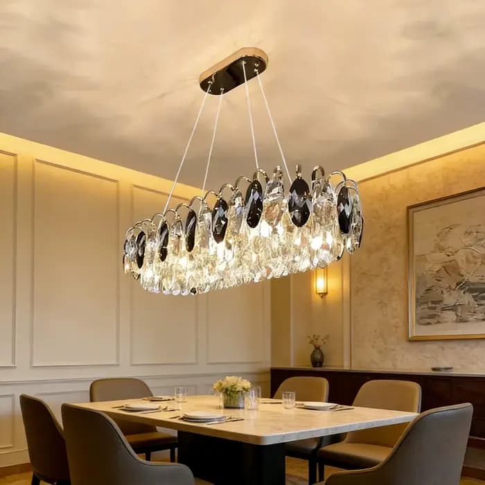 Lustre doré de luxe, lampe suspendue moderne en cristal pour salle à manger, salon, chambre, hôtel, hall.
