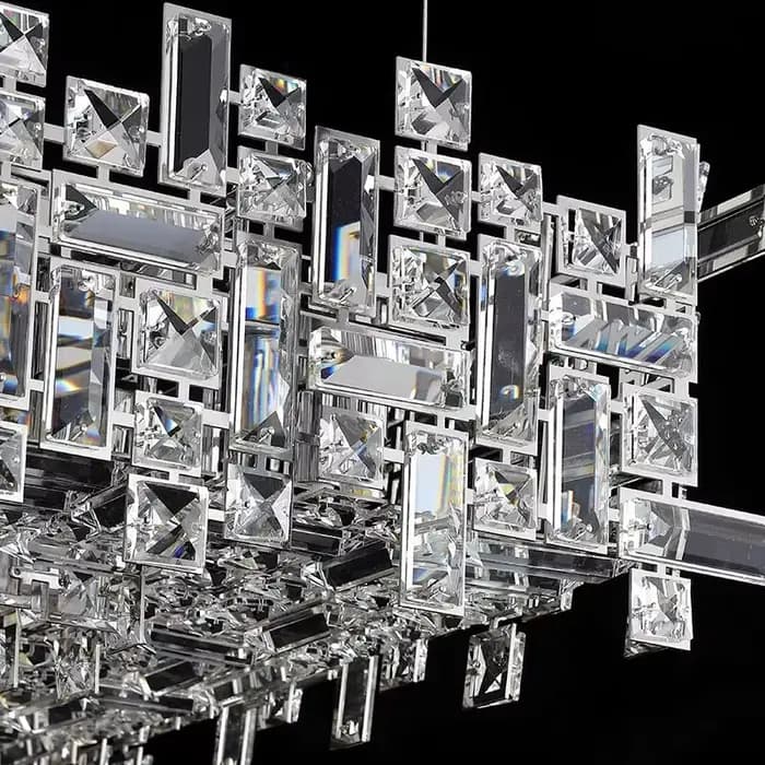 Lustre moderne suspendu fer et verre transparent pour salon élégant design contemporain à offrir pour occasions spéciales