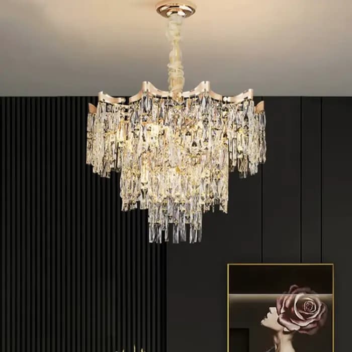 Lustre de salon en cristal de luxe, lumière minimaliste moderne pour Hall, luminaire haut de gamme pour décoration de Villa et de chambre à coucher