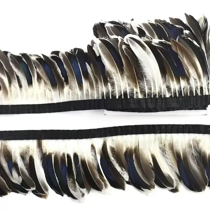 Plumes de canard naturelles sur ruban, franges à pompons, garniture en plumes de faisan, ruban de couture en plumes d'oie, accessoires de décoration pour vêtements