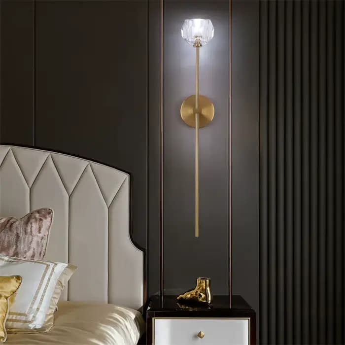 Applique murale moderne en cristal G9, applique murale pour porte d'allée, lumières avant de couchage en cuivre, lampe de chevet pour luminaires de chambre à coucher