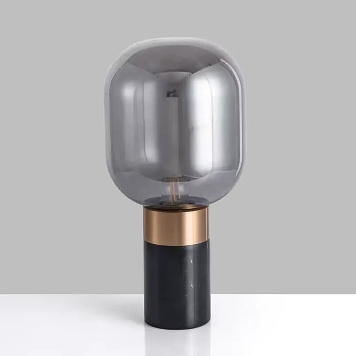 Lampe de table en marbre nordique lampe de table en verre simple salon Table décor chambre à côté de la lumière étude LED lampe de table de bureau blanche