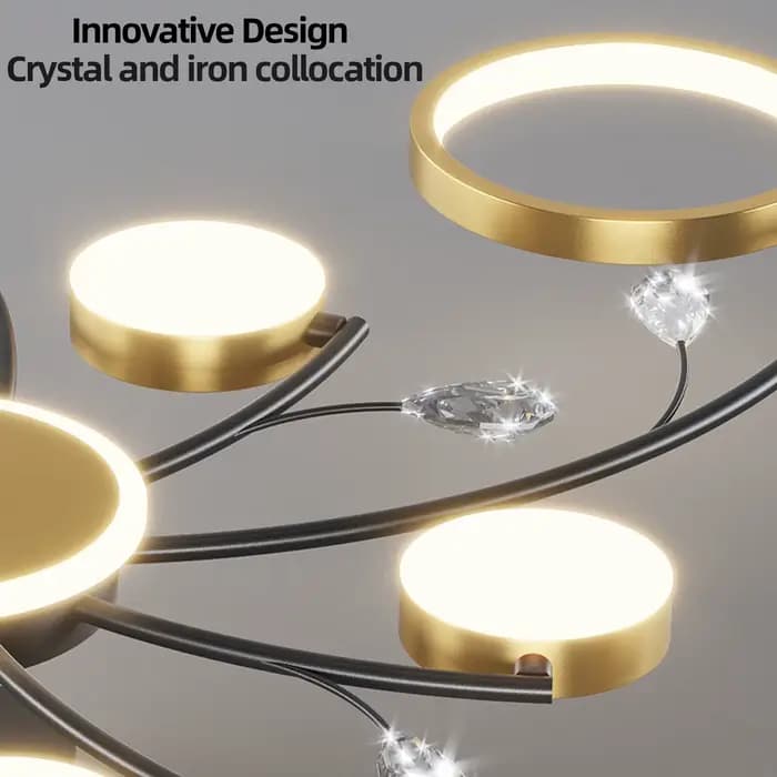 Lustre de plafond de luxe, éclairage domestique, décoration en cristal, luminaire de plafond, télécommande intelligente, variateur d'intensité, lampe de plafond