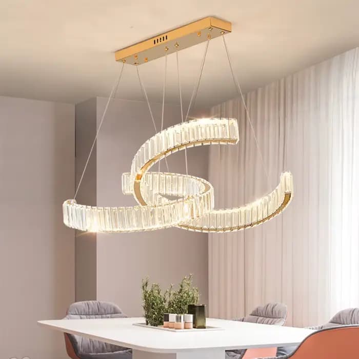 Lustre en cristal de luxe Lustre Design moderne Led plafonnier salon chambre décorations suspension luminaire