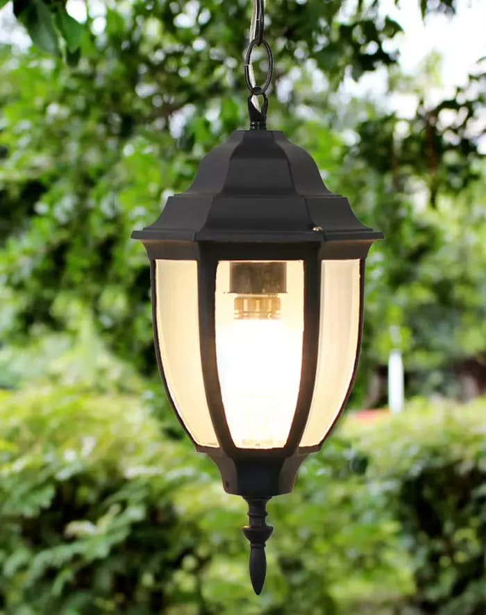 Lustre Rétro Européen Extérieur Étanche pour Jardin, Allée, Couloir, Balcon, Cour, Gazebo, Éclairage Suspendu pour Porte-vin