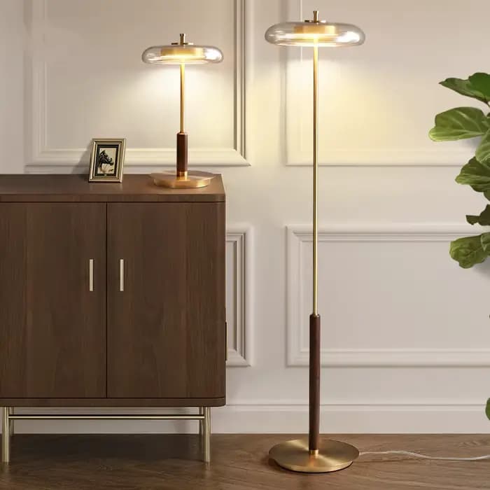Lampadaire en verre doré pour salon et chambre à coucher, lampe de table design artistique en métal, ludéviation de luxe, cendre plus lente
