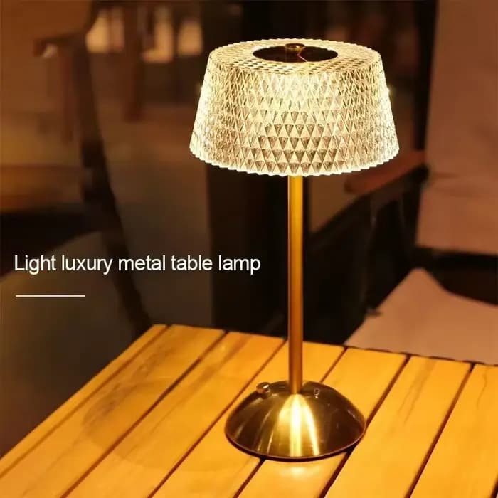 Lampes de Table LED de luxe tactile Rechargeable lumière tricolore chambre étude chevet atmosphère décoration verre LED lampes de nuit