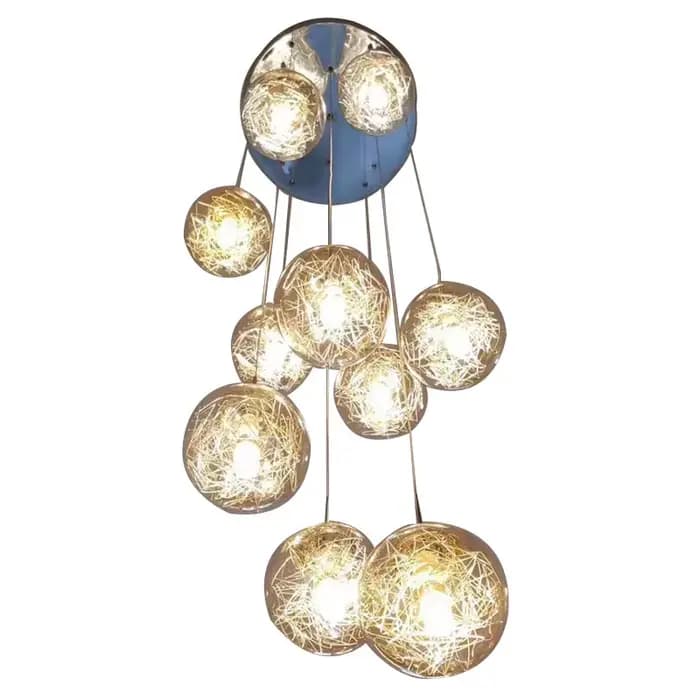 Lustre moderne loft en métal plaqué pour salon chambre hôtel élégance éclairage led chambre principale occasion spéciale