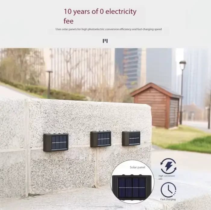 Lampe murale solaire LED extérieure étanche, allumage automatique du crépuscule à l'aube, pour clôture, jardin, cour, porche, allée, patio, décoration de la maison