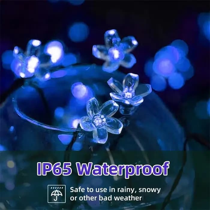 Lumière solaire de jardin fleur extérieure chaîne solaire lumières étanche fée Simulation guirlandes florales lampe décoration de noël