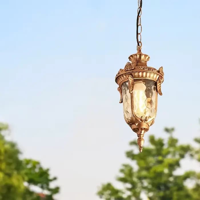 Lampe suspendue d'extérieur, luminaires de patio européens, luminaires de couloir, luminaire suspendu en forme de grappe, luminaire rétro pour villa